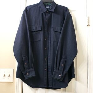 Gap Men's Wool Blend Shirt/Jacket Sz-M Navy Blue